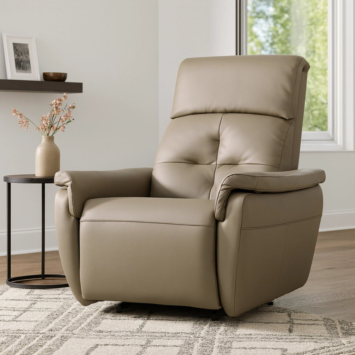 Hush Hiven Kingsman Single Seater Motorized Recliner Chair Smooth Leatherette Luxury Recliner